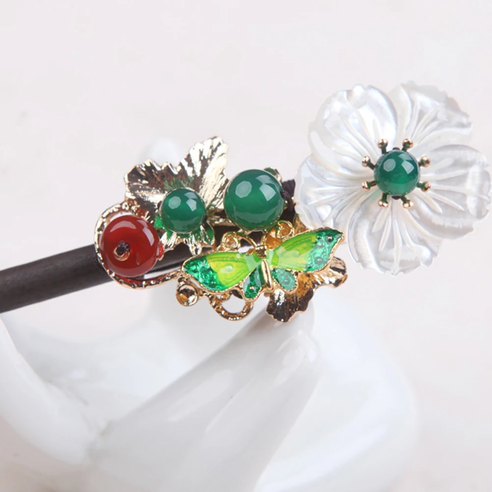 

Wedding Hair Accessories Vintage Hairpin Headdress Floral Lantern Festival Chinese Style Fork Chopstick Long Oriental Women's