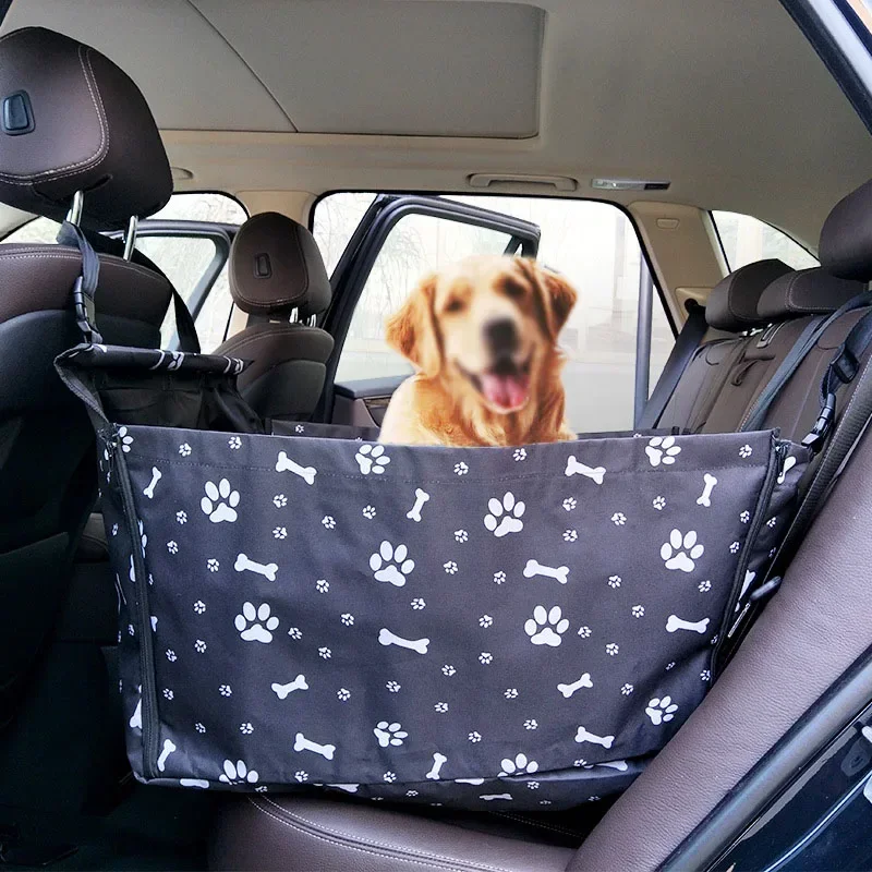 Car Dog Carrier Folding Car Seat Pad Safe Outdoor Carry Bag Car Travel Accessories Waterproof Back Seat Bag Basket for Large Dog