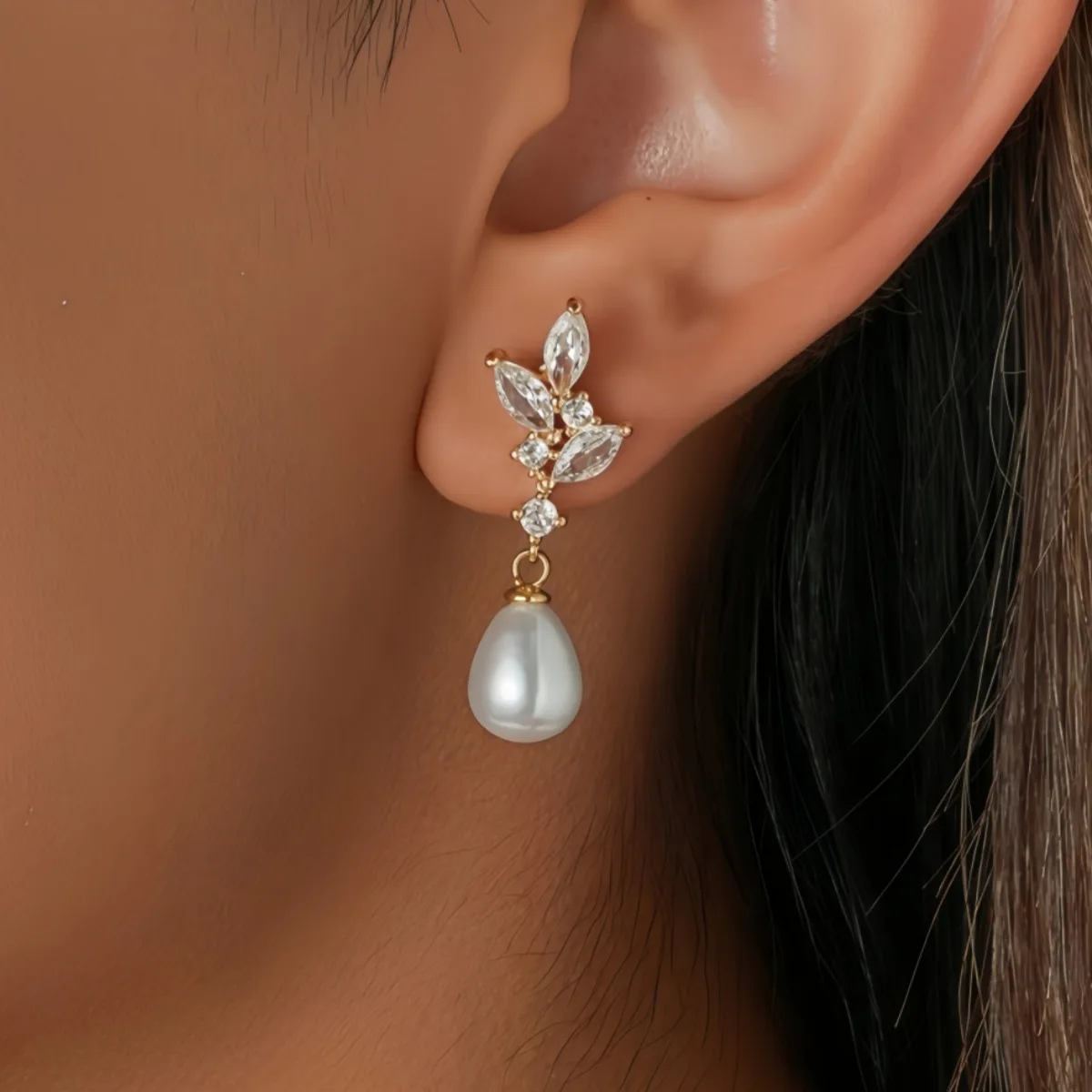 ليف الزركون العروس أقراط اللؤلؤ للنساء 2025 رائعة أنيقة مأدبة اكسسوارات الراقية ضوء فاخر قطرة الماء الأذن مربط #4