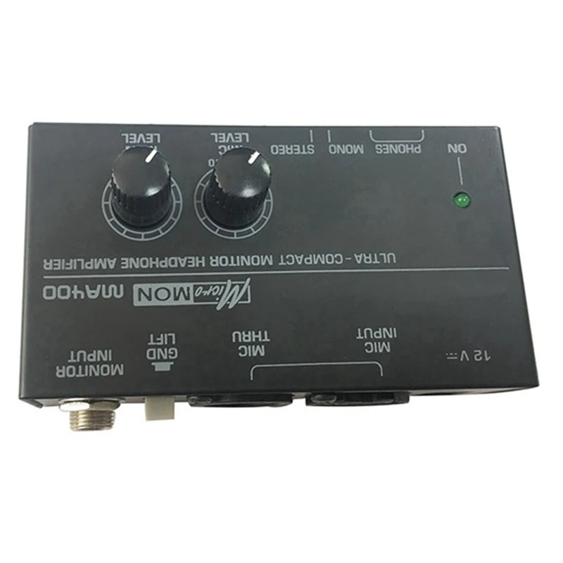 Premium MA400 Headphone Microphone Preamplifier With Dual Outputs (6.35Mm & 3.5Mm), US Plug Audio Interface