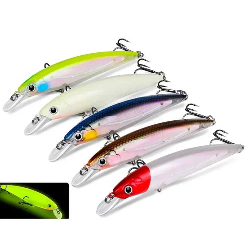 Mino 9cm 11cm Luminous Biomimetic Fake Bait Plastic Hard Bait Fish Bait Long Range Floating Mino