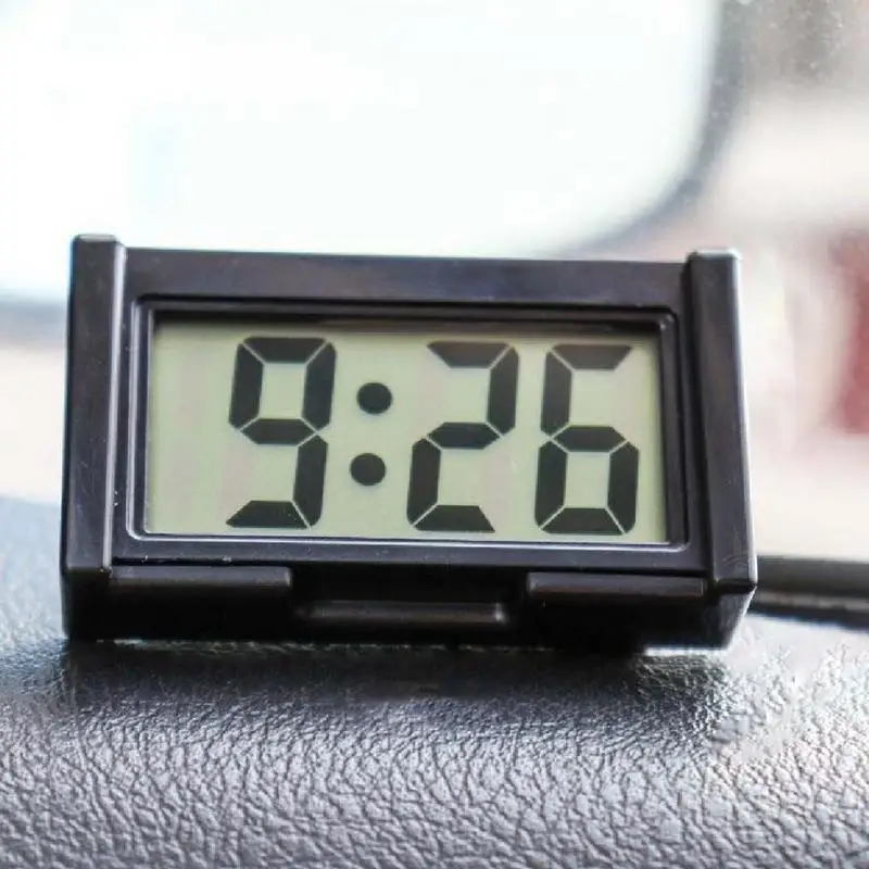 Mini Car Dashboard Digital Clock Vehicle Self-Adhesive Clock With LCD Time Day Display Automotive Stick O n Watch For Cars Truck