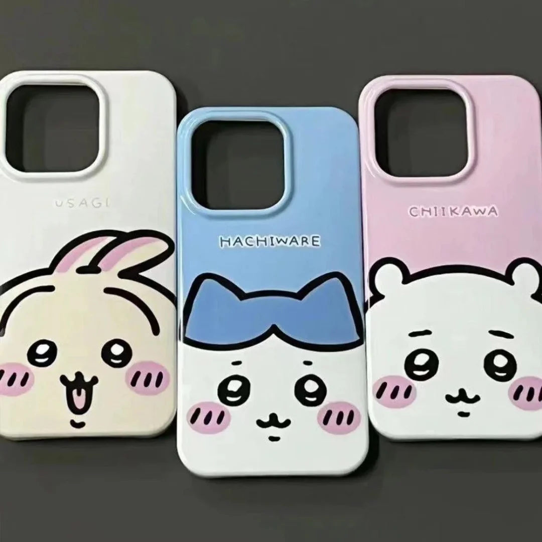 

Luxury Chiikawa hachiware lovely face Cute Phone Case For iPhone 16 15 13 12 11 14 Pro Max 15 16 Plus Chiikawa Soft TPU Cover