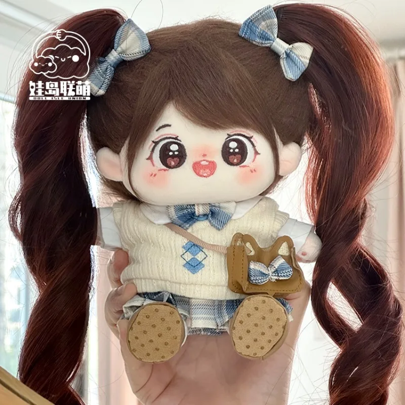 Cotton Doll Wig Girl with High Temperature Silk Double Horse Tail 20cm 10/15cm Princess Sexy