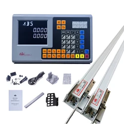 Set DRO LCD a 2 assi Encoder ottico con scala lineare verticale digitale Display di lettura in metallo per fresatrice per tornio Righello Premium