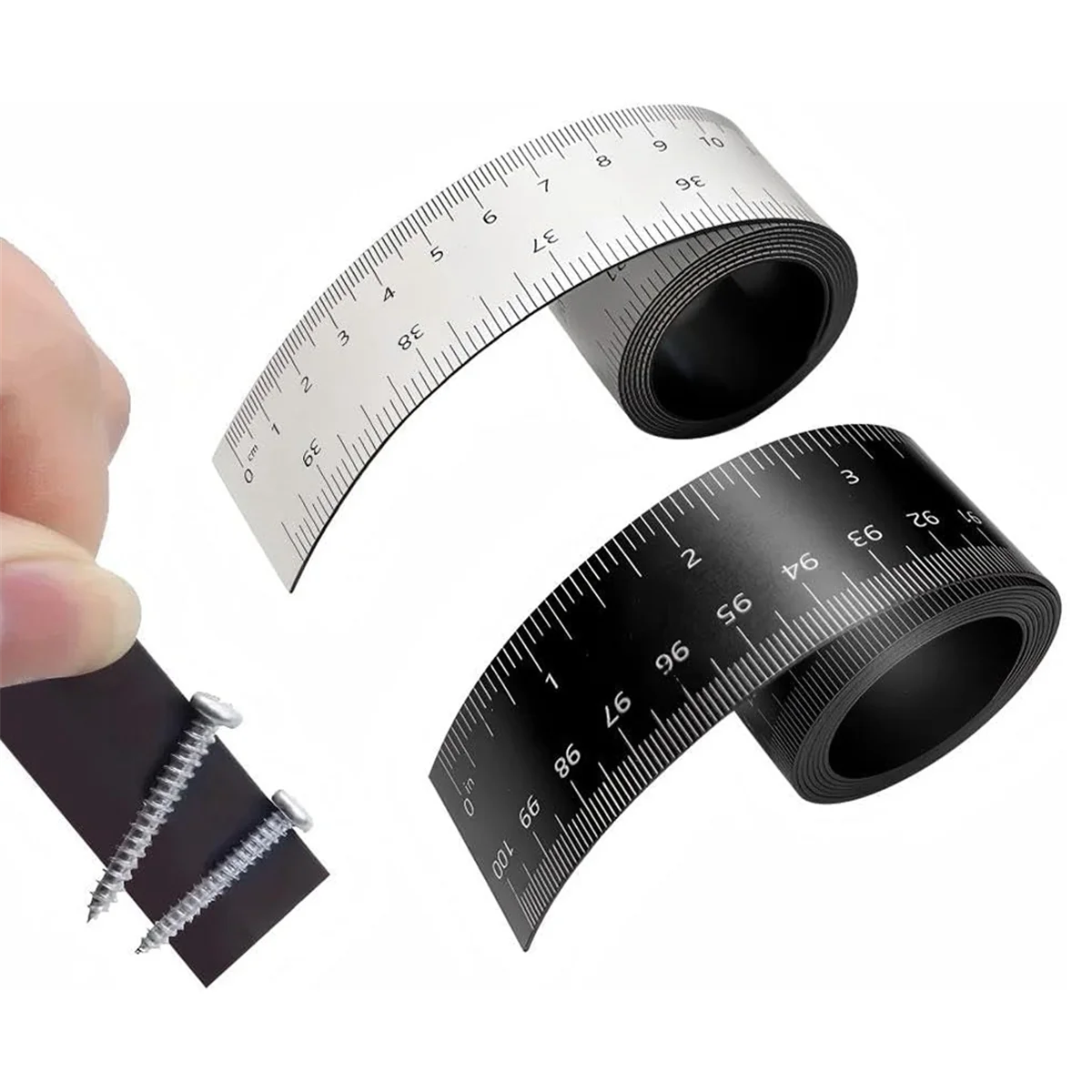 A03R 2 Pcs 39.37 Inch Magnetic Ruler Flexible Ruler with Inches and Centimeters Magnet Measuring Tape for Lathes, Workshops