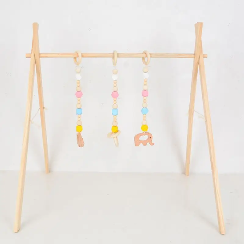 Nordic Foldable Baby for Play Gym Frame Activity Center Gym Rack Rattle Baby Teether Teething Nursing Hanging