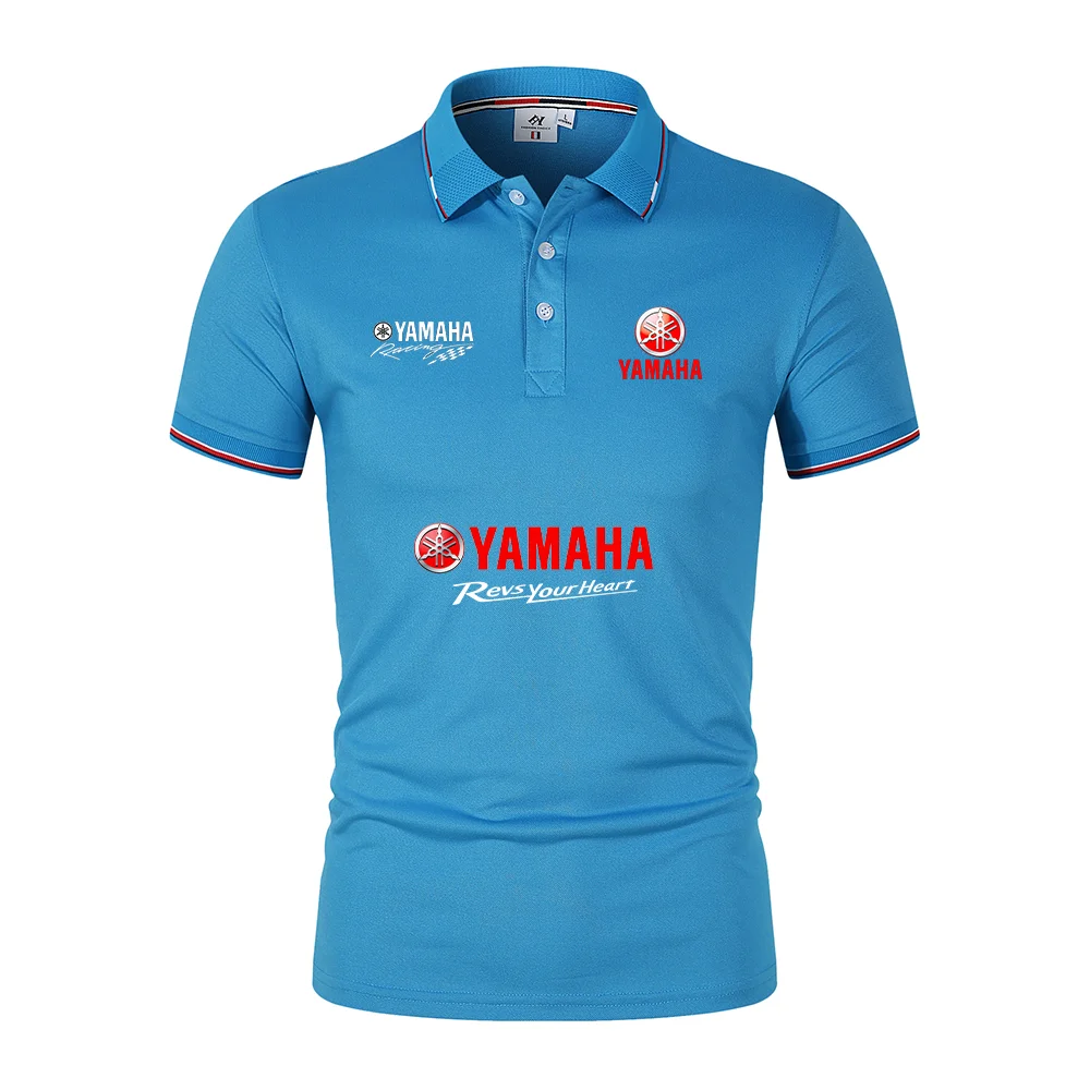 New Yamaha men's summer turn-collar short-sleeved shirt, luxurious and casual, breathable and lightweight, men's T-shirt