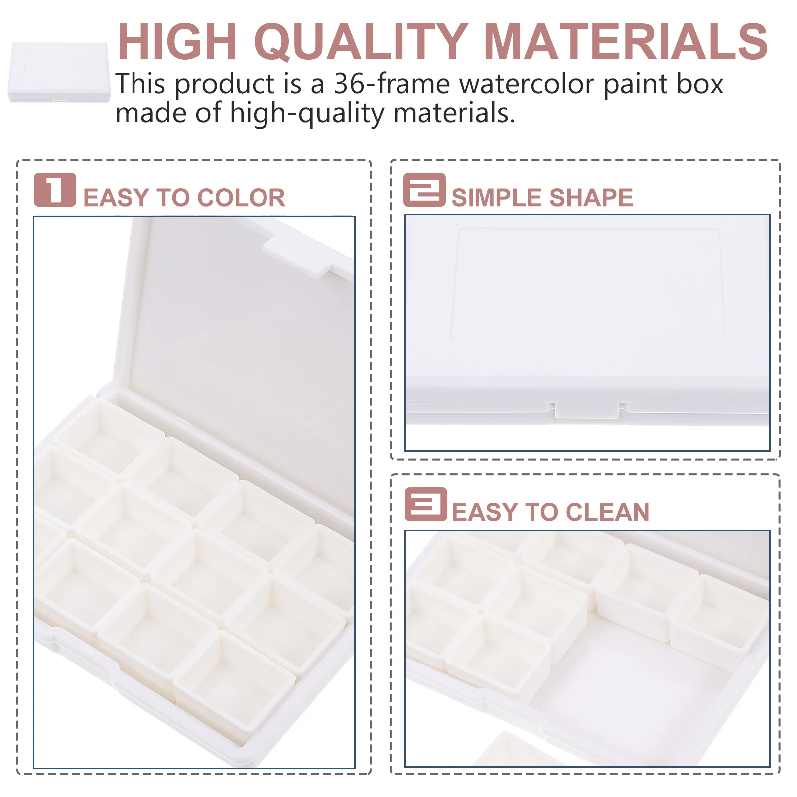 

1Set Plastic Pigment Storage Box Solid Watercolor Pigment Packaging Small Cubes Paint Case for Artists Students Travel Portable