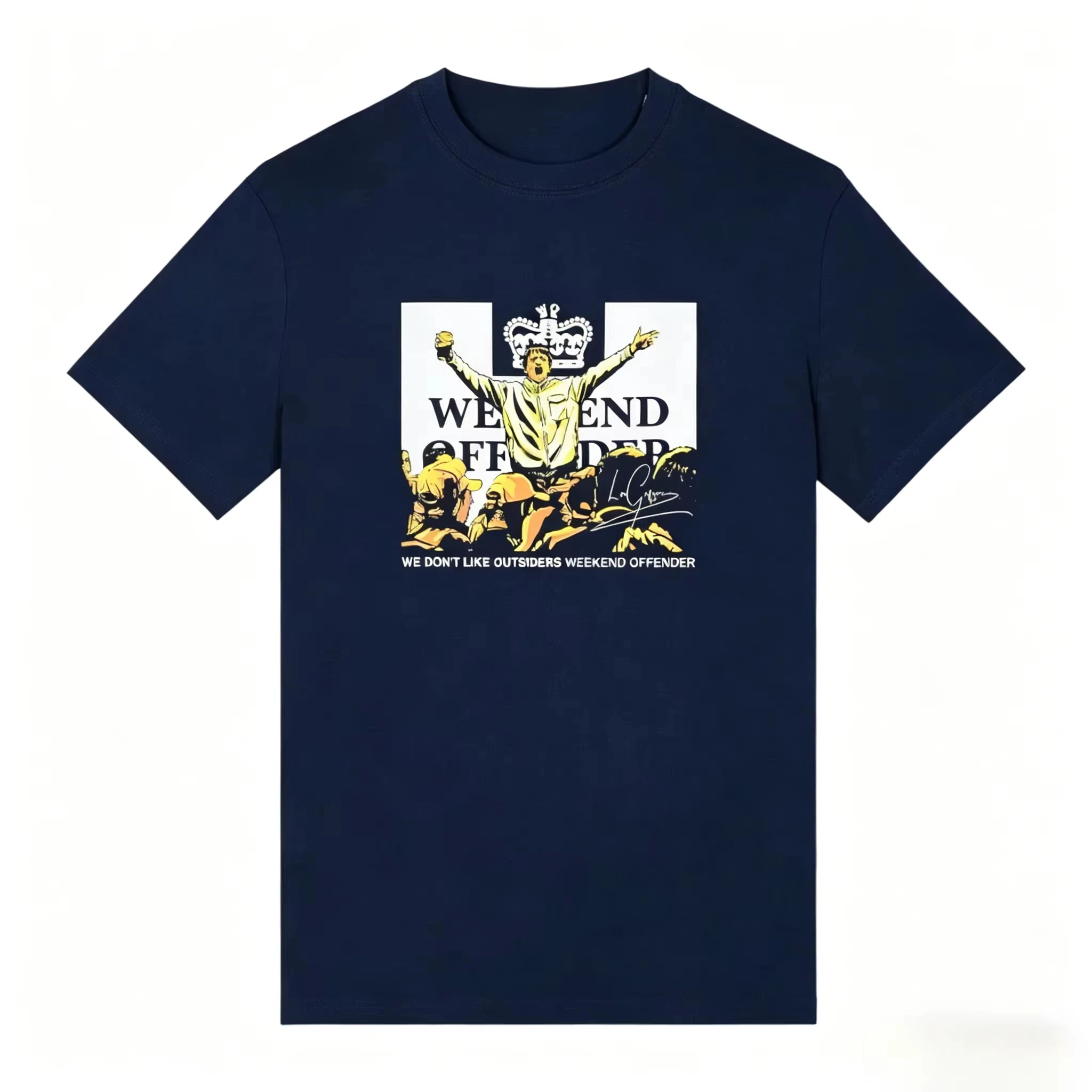 2026 new Weekend Criminal Leo Gregory Patterned Print T-Shirt with High Collar - Suitable for Both Men and Women