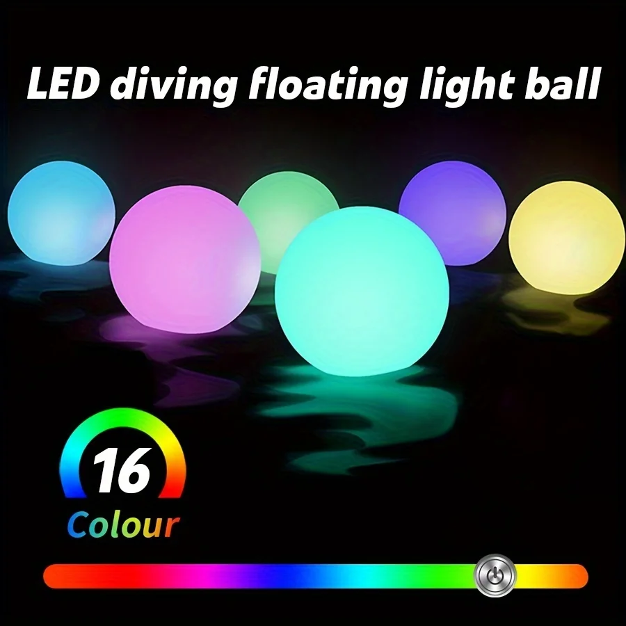 16-color LED Luminous Ball Color-changing Atmosphere Lamp, Flashing Ball Lamp Indoor Outdoor Courtyard Decoration Lamp, Landscap