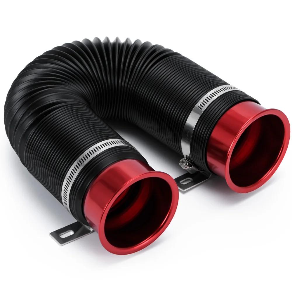 Tuyau Silicone 45° Bleu Noir 76mm ID - Kit De Refroidissement Universel Avec Colliers
