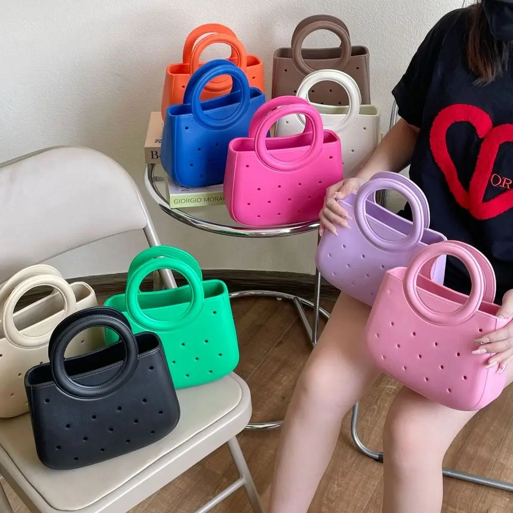 Hot Sale EVA EVA Crossbody Bag DIY Waterproof Beach Bag Pure Color Large Capacity Tote Bag Outdoor