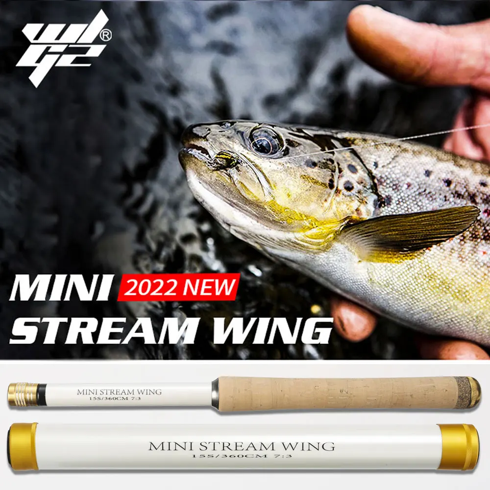 WLGZ Mini Stream Wing Fishing Rod 82g 3.6m 4.5m Portable Untralight 37 Action Travel Rod Freshwater Stream Fishing Pole