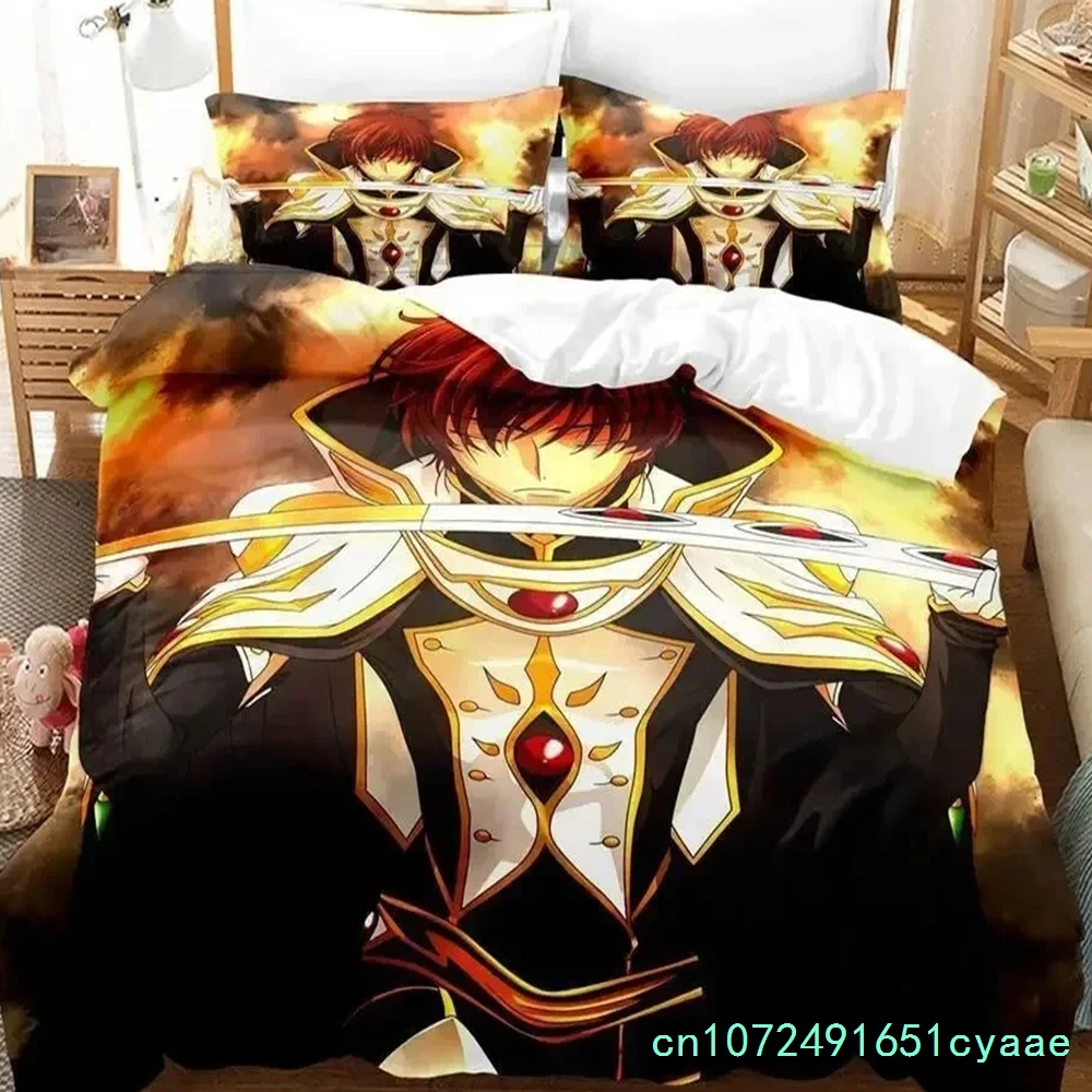 Code Geass Bedding Set Single Twin Full Queen King Size Bed Set Adult Kid Bedroom Duvet Cover Sets 3D Print Anime Bed Sheet Set