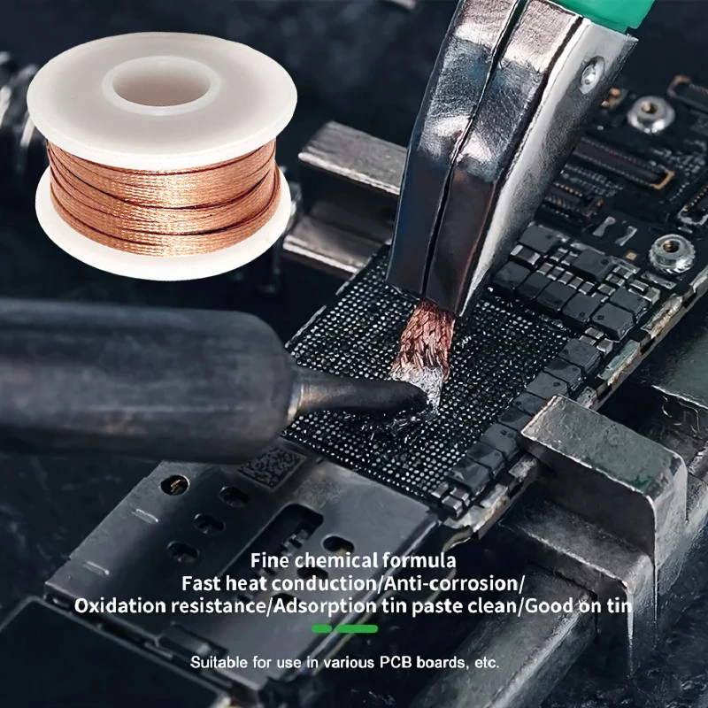 1-4mm Entlötdraht Geflechtband für PCB-Leiterplattenreparatur – Entfernt Lötdraht, Zinn-Blei-Schnur und Flussmittel zum Löten – Detail 8