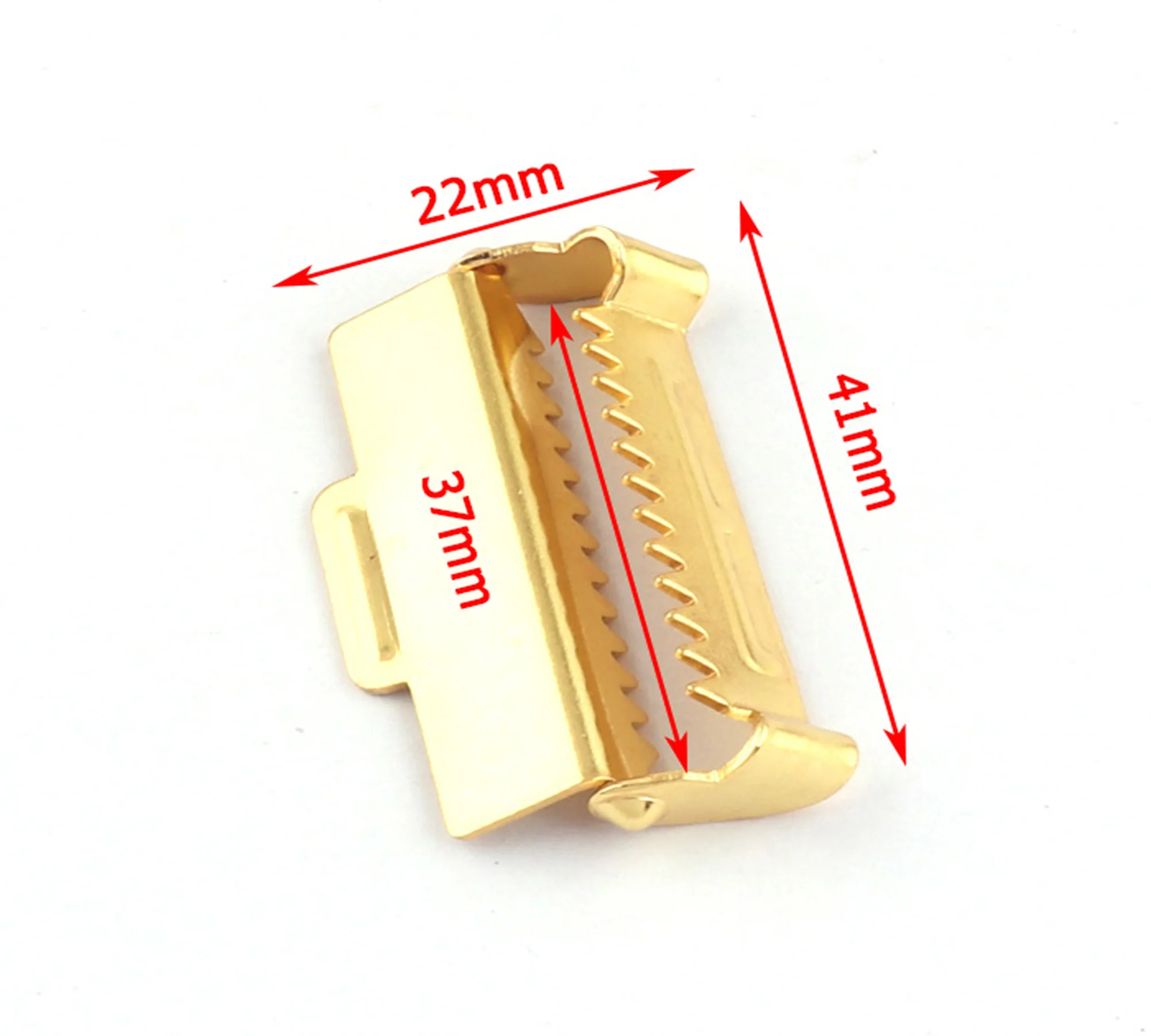 Regolatori di scorrimento della bretella dorata per fettuccia da 1.5 \'\', guide a cricchetto con denti, regolatore della cinghia da 38mm, Clip della