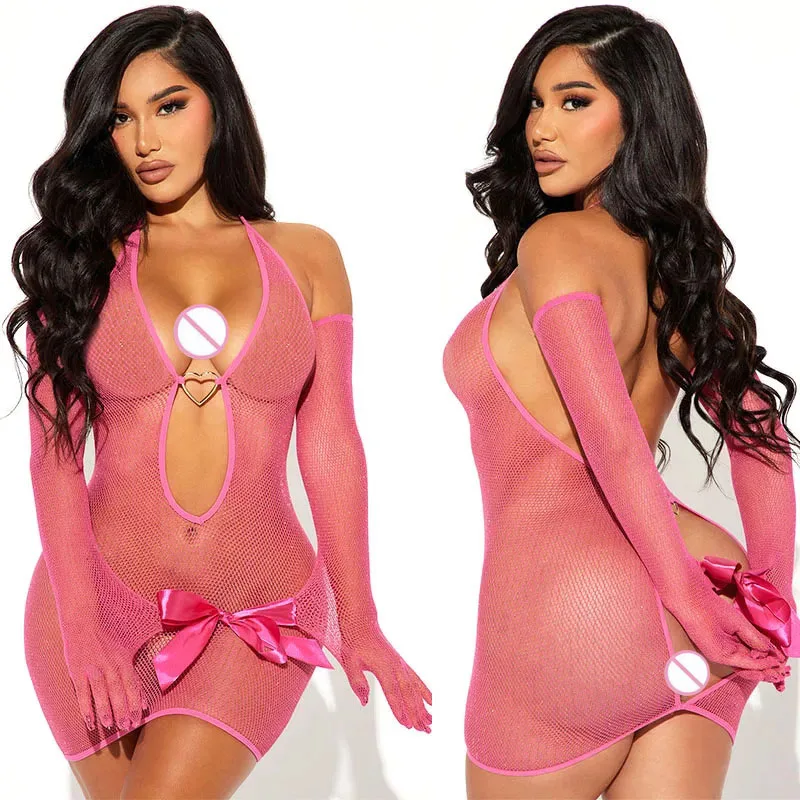 ชุดเดรสสั้นเข้ารูปเซ็กซี่สง่าง - Sexy Mesh Sheer Bodycon Dress บทวิจารณ์และราคา