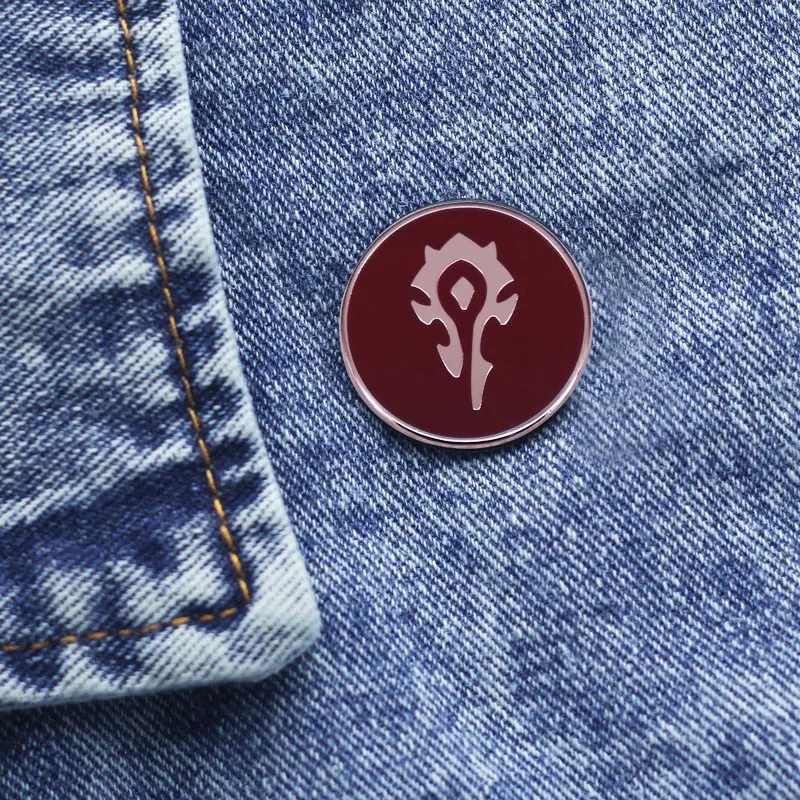 Game World Oof Warcrafts Horde Logo Enamel Pin Brooch Gamer Badge Best Friend Gift - view 5