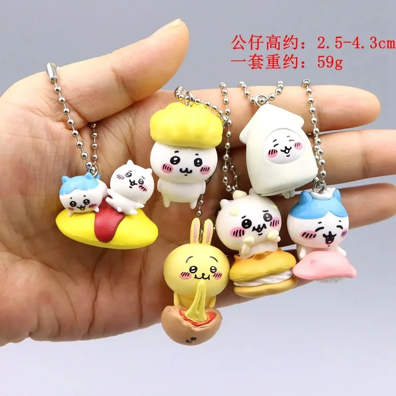 Kawaii ちいかわ Pendant ハチワレ うさぎ Keychains Bag Mobile Phone Keychain Sponge Pendant Bag Keyring Couple Charm Accessories