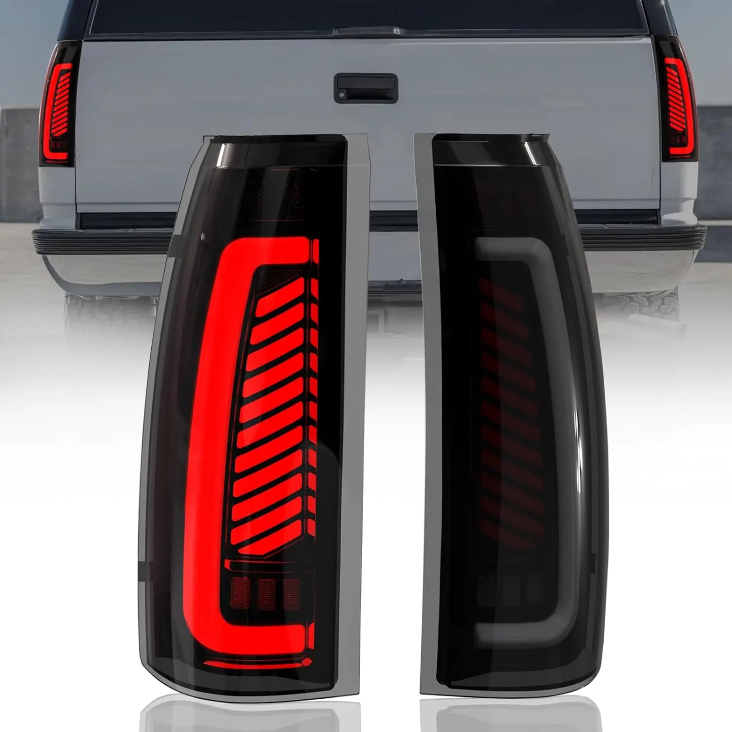 

Sequential LED Tail Lights for 1988-1998 Chevy GMC C/K , Silverado , Sierra , 1992-1999 Suburban Yukon , 95-99 Tahoe
