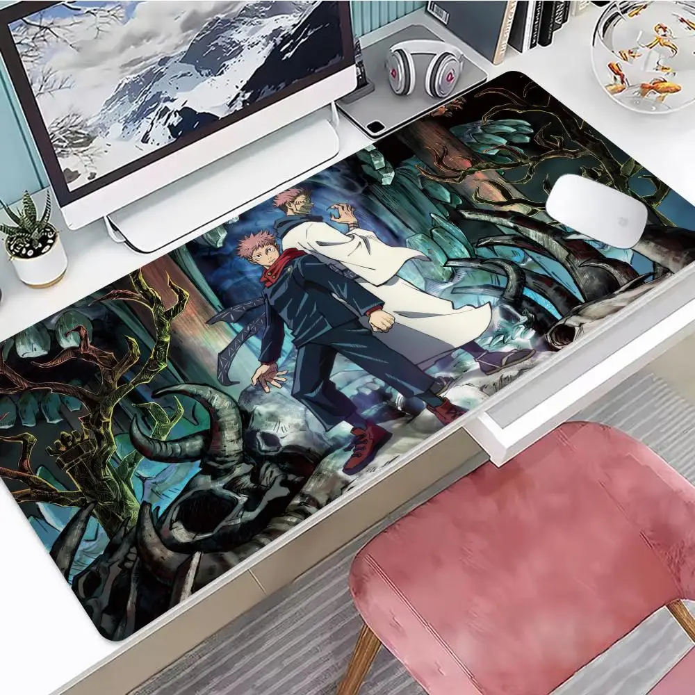 Jujutsu Kaisen Mouse Pad Desk Mouse Pad Cute HD Desk Pad Extended Gaming Keyboard Mats Large XXL Gamer Mousepad 90x40