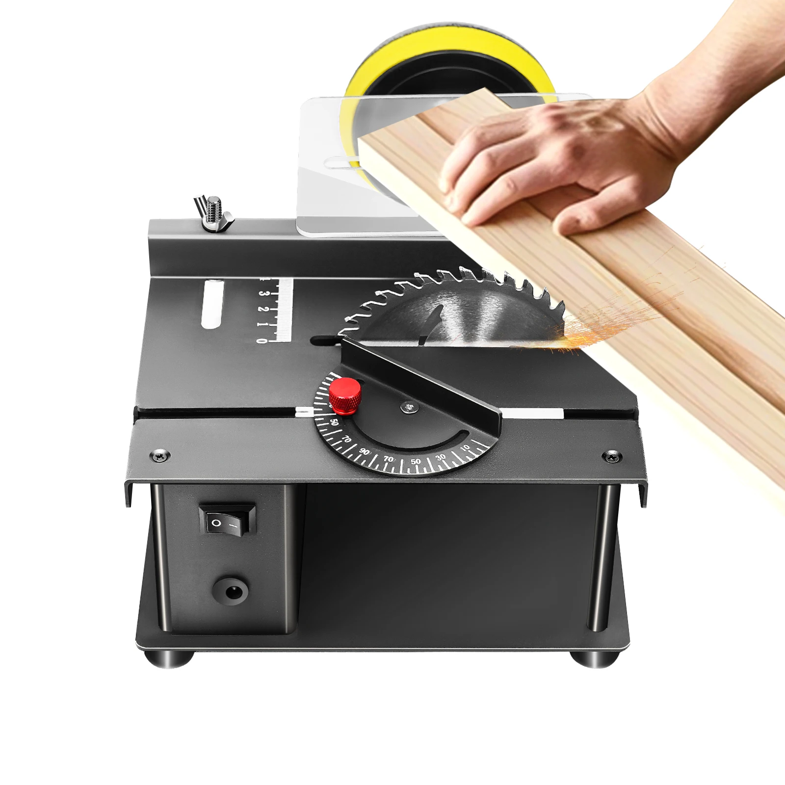 

Mini Sliding Table Saw Kit Woodworking DIY Electric Cutting Tool Machine Household Bench Saw for Cutting, Grinding, Polishing