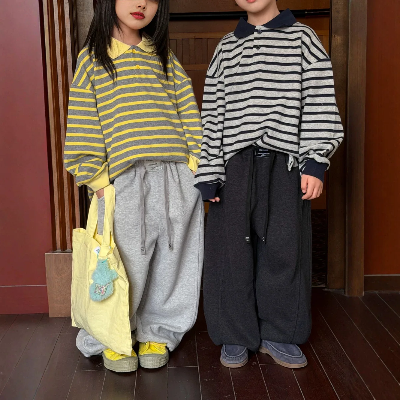 2026 Autumn New Children Loose Trousers Girls Versatile Sweatpants Solid Boys Casual Wide Leg Pants Cotton Kids Clothes