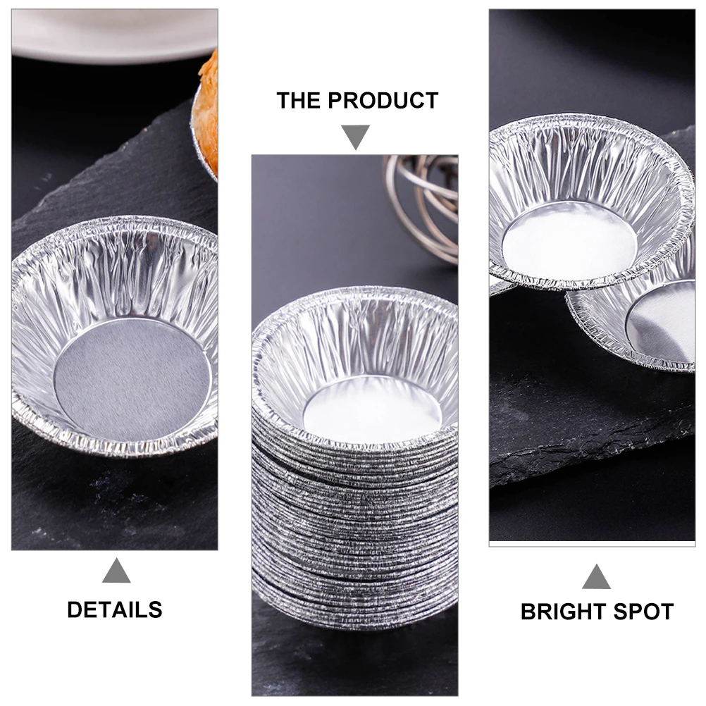 

250Pcs Egg Tart Molds Disposable Tin Foil Mini Muffin Cake Pan Nonstick Baking Cups for Pies Cheese Cakes Egg Tart Molds
