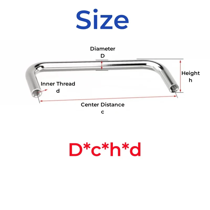 M4~M8 304 Stainless Steel Innerl Thread U-Shaped Double Curved Handle Modern Cabinet Door Handles Nordic Drawer Door Knobs Pulls image 2