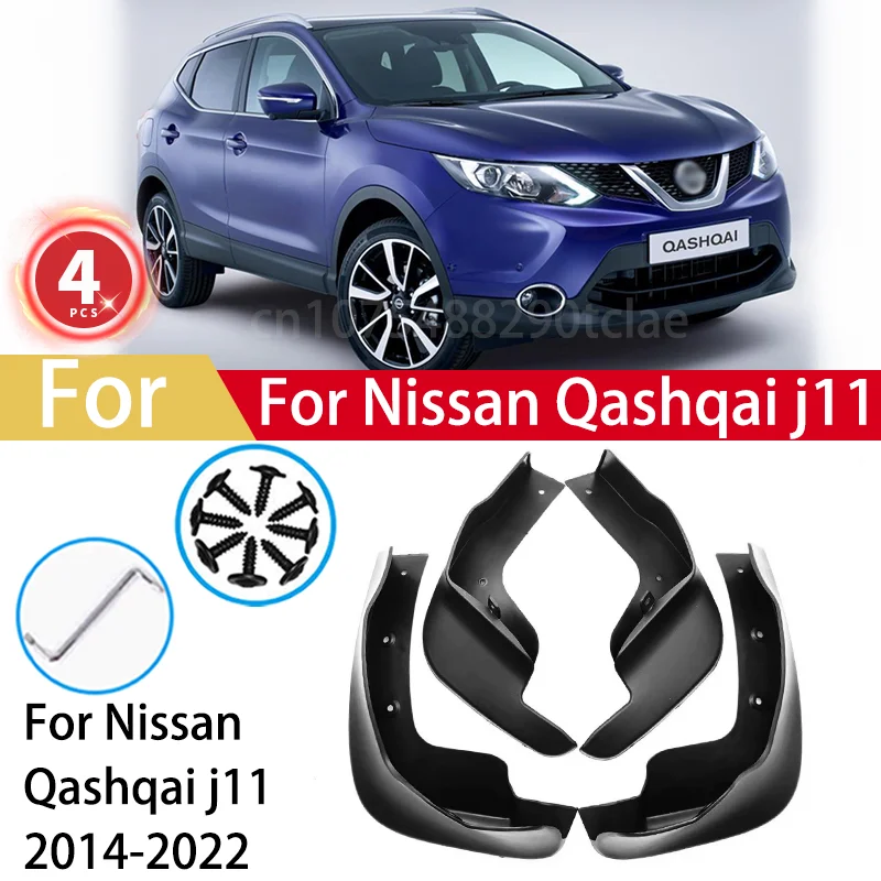 4 szt. chlapaczy błotników do Nissan Qashqai j11 2014-2022, osłony błotników, nakładki na błotniki, osłony przeciwbryzgowe, akcesoria zewnętrzne