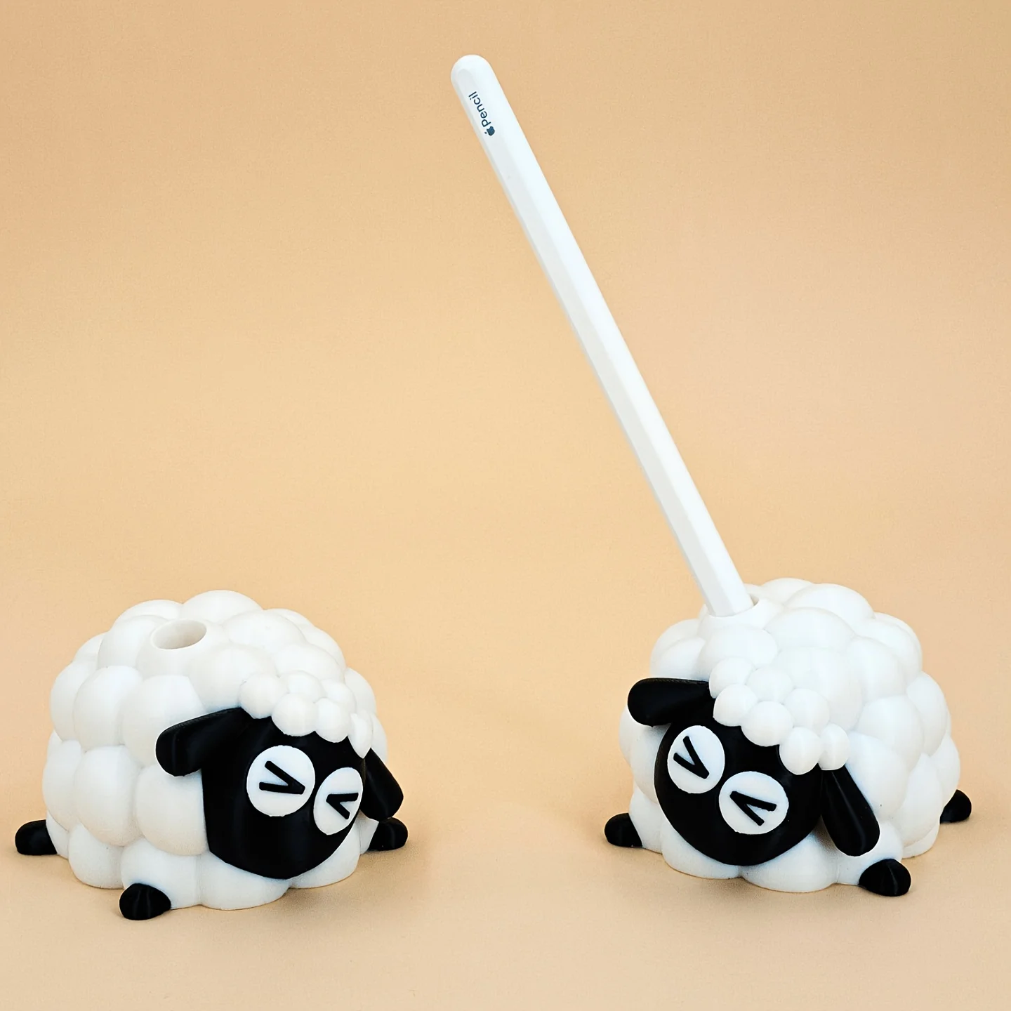 1-Piece Sheep-Shaped Pen Holder, Creative Cartoon Desktop Storage Ornament, 3D Printed Pen Holder, Single Pen Storage, Cute Design, Desktop Decoration, Office Essentials, Exquisite Gift Item