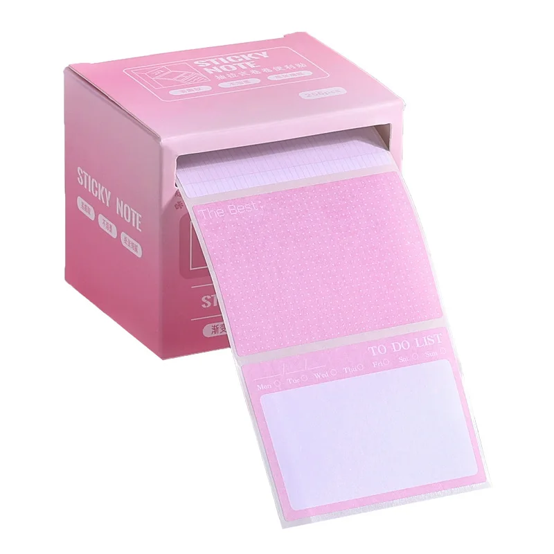 256pcs/Box Pull-out Sticky Notes Fully Adhesive Tearable Sticky Notes Stickers 8 Formats Ideal for Office Student and Home Use