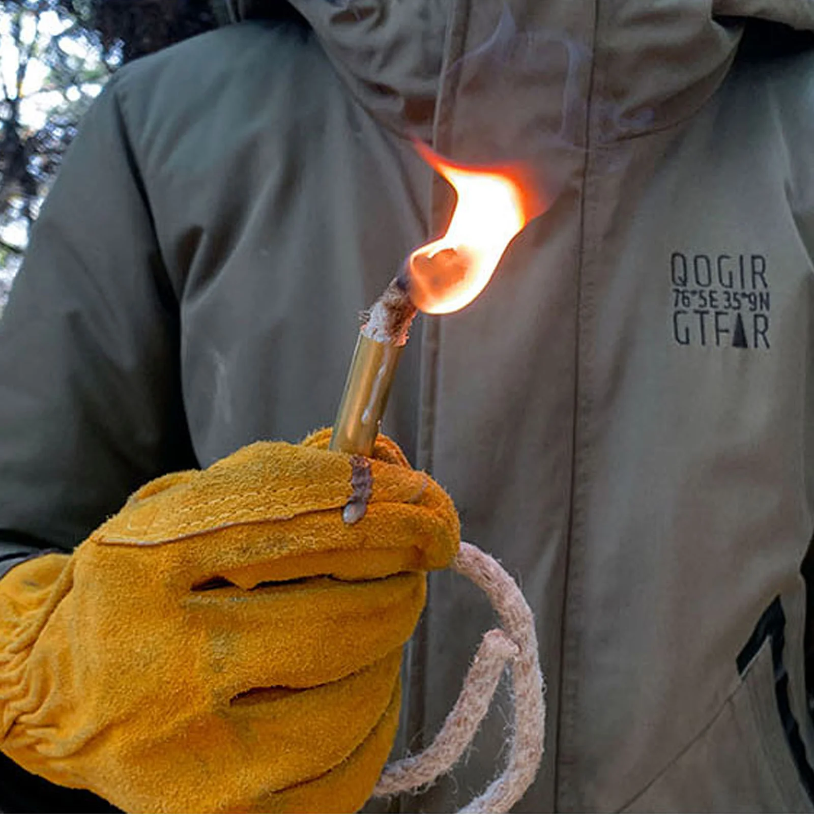 Outdoor Kindling Lighters Survival Wick Khaki Rope Fire Starter Travel Camping Accessories