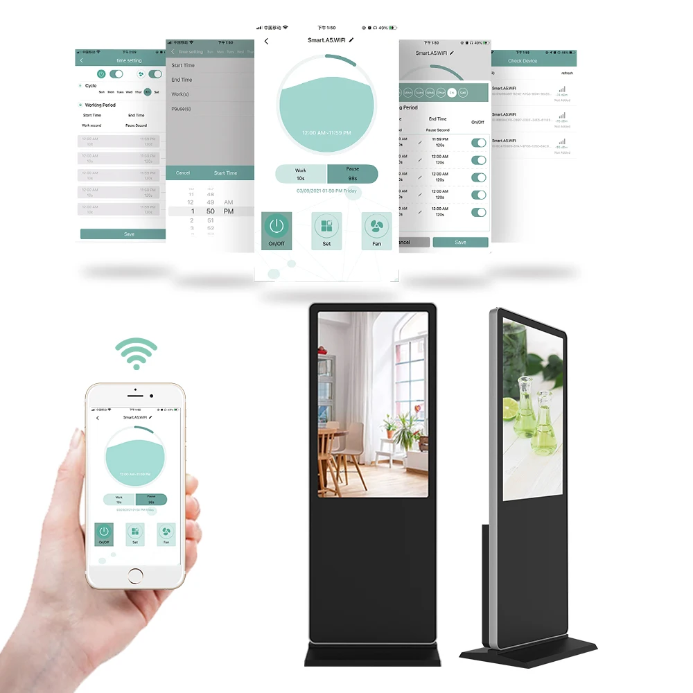 China Best sell LCD display WIFI controlled advertising machine with scent function