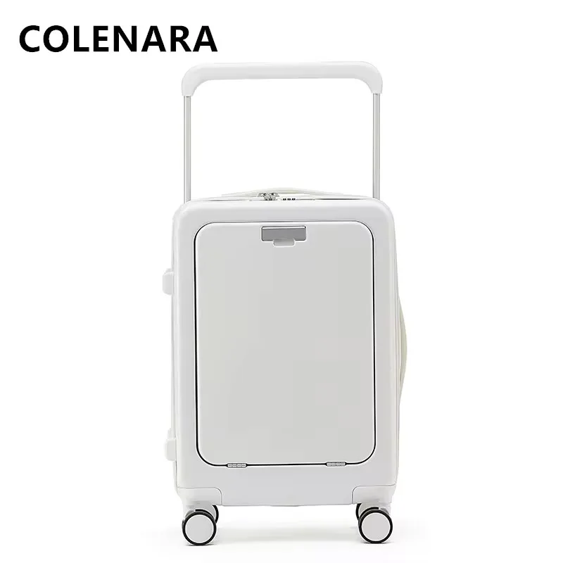 

COLENARA Carry-on Travel Luggage Front Opening Laptop Boarding Case 20 Inch Trolley Case Multi-function PC Cabin Suitcase