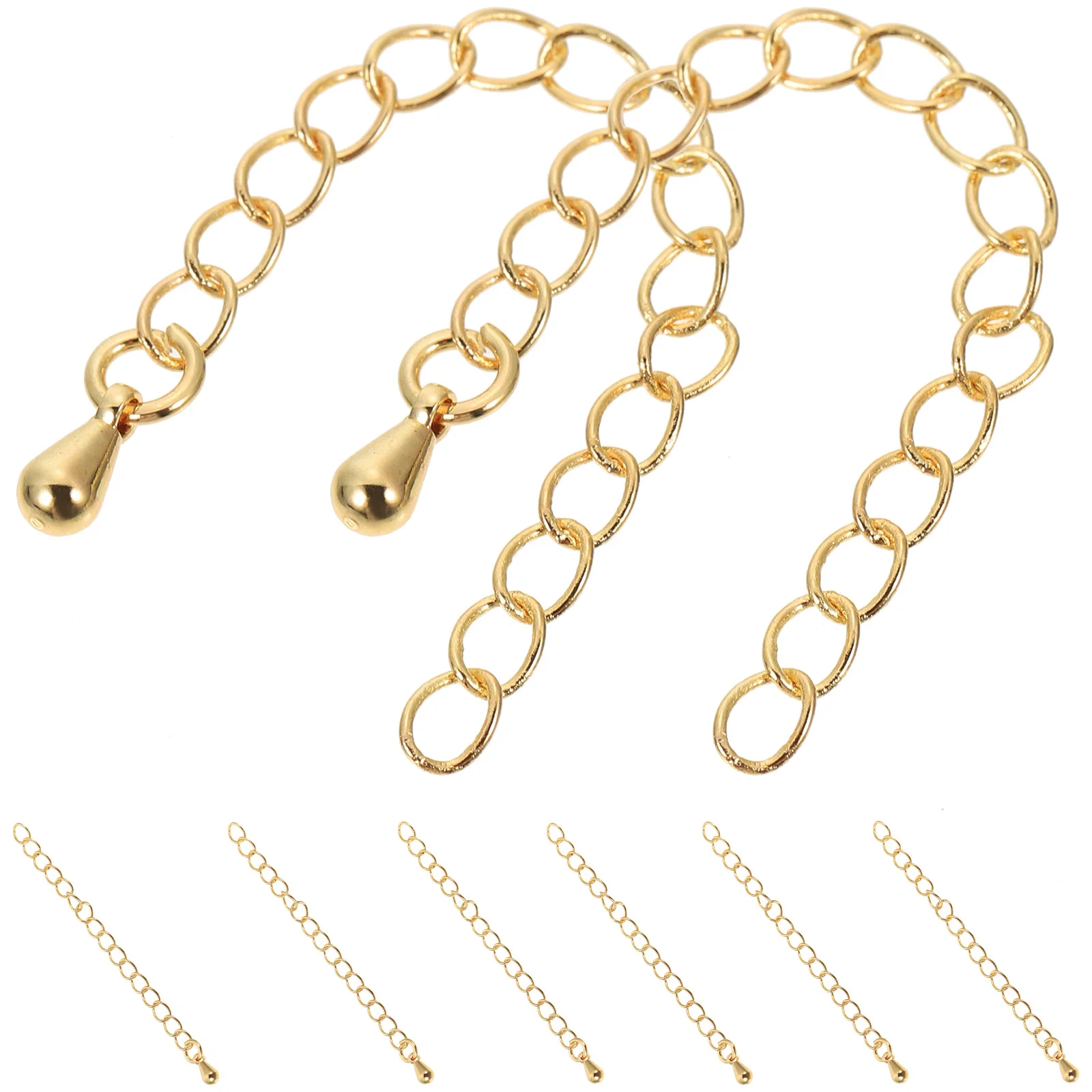 

8Pcs 14K Gold Necklace Bracelet Extender Chains Portable Durable for Jewelry Projects Necklace Extender Chain Portable Chains
