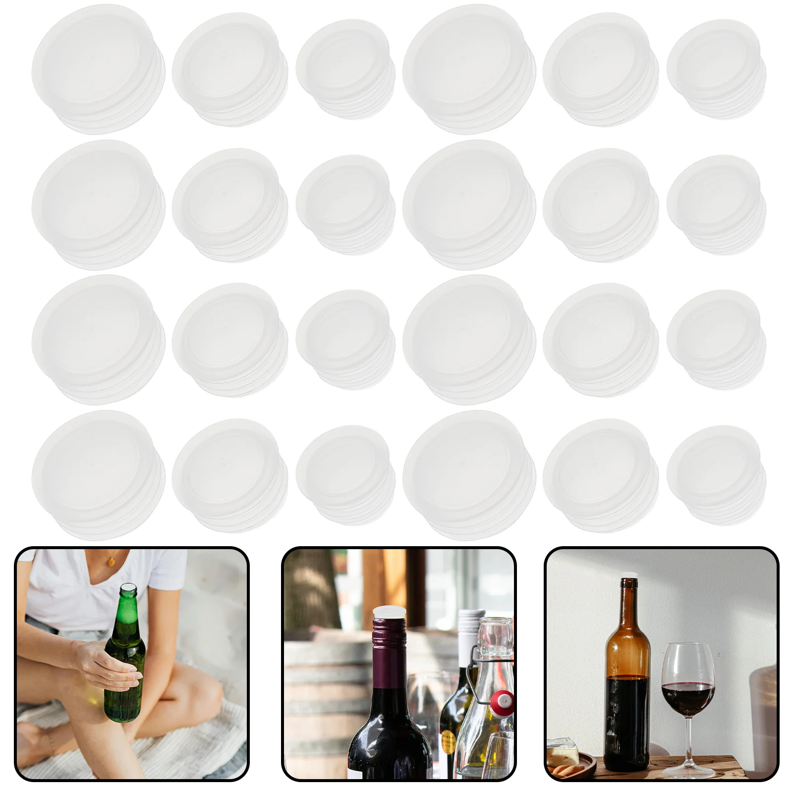 300 Pcs Plastic Bottle Cap Salt and Pepper Shakers Essential Oil Bulk Shatterproof Plug Stoppers Plugs