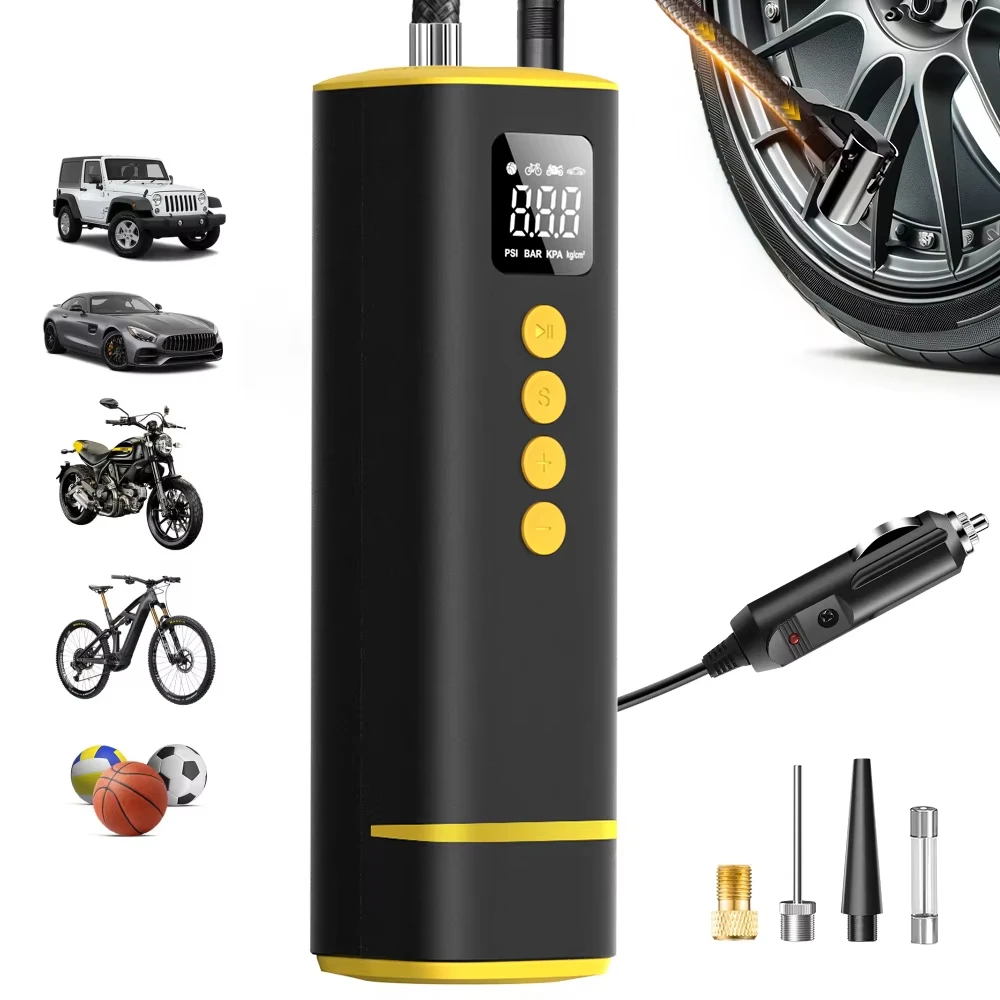 

Car Tire Air Pump Mini Air Compressor Portable Wired Inflator For Car Motorcycle Bicycle Balls With Extended Power Cord