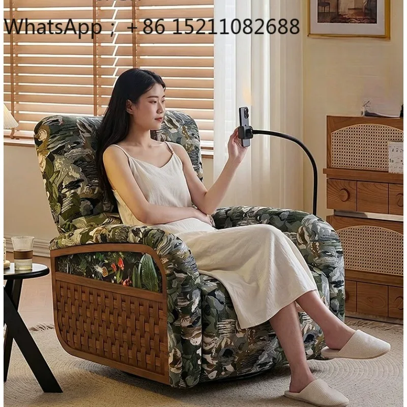 LLY retro wind electric function sofa chair, reclining single chair, rotating leisure chair
