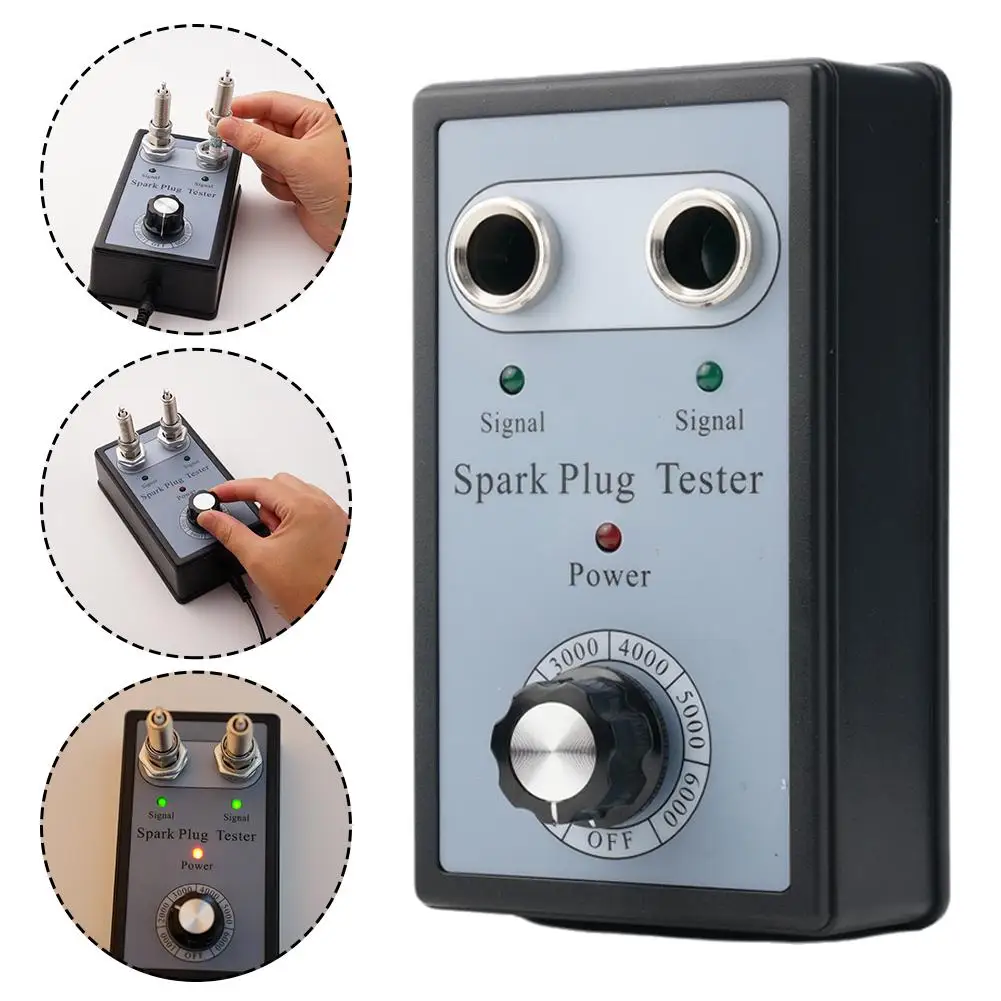 12V Car Spark Plug Tester Ignition Testers Detector Adjustable Double Hole Analyzer Automotive Diagnostic Tool Dual Hole Tester