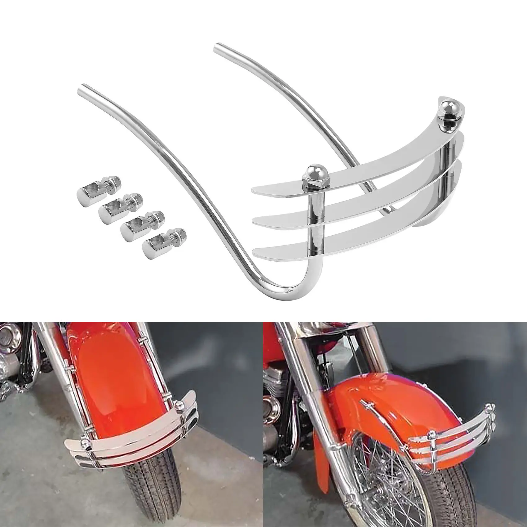 Front Fender Bumper Grill Cabbage Cutter For Harley Heritage Softail Deluxe Motorcycle