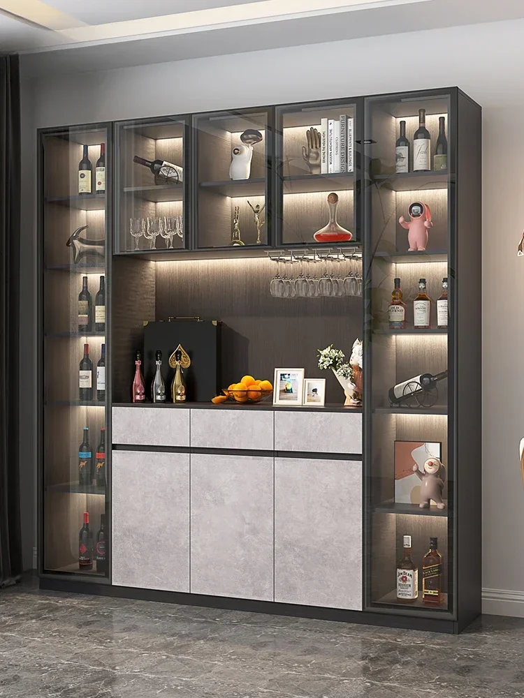 Refrigerated Wine Cellar Corner Cabinet Minimalist Furniture Craft Organization Storage Shop Wall Shelf Mini Bar Home Salon Luxe