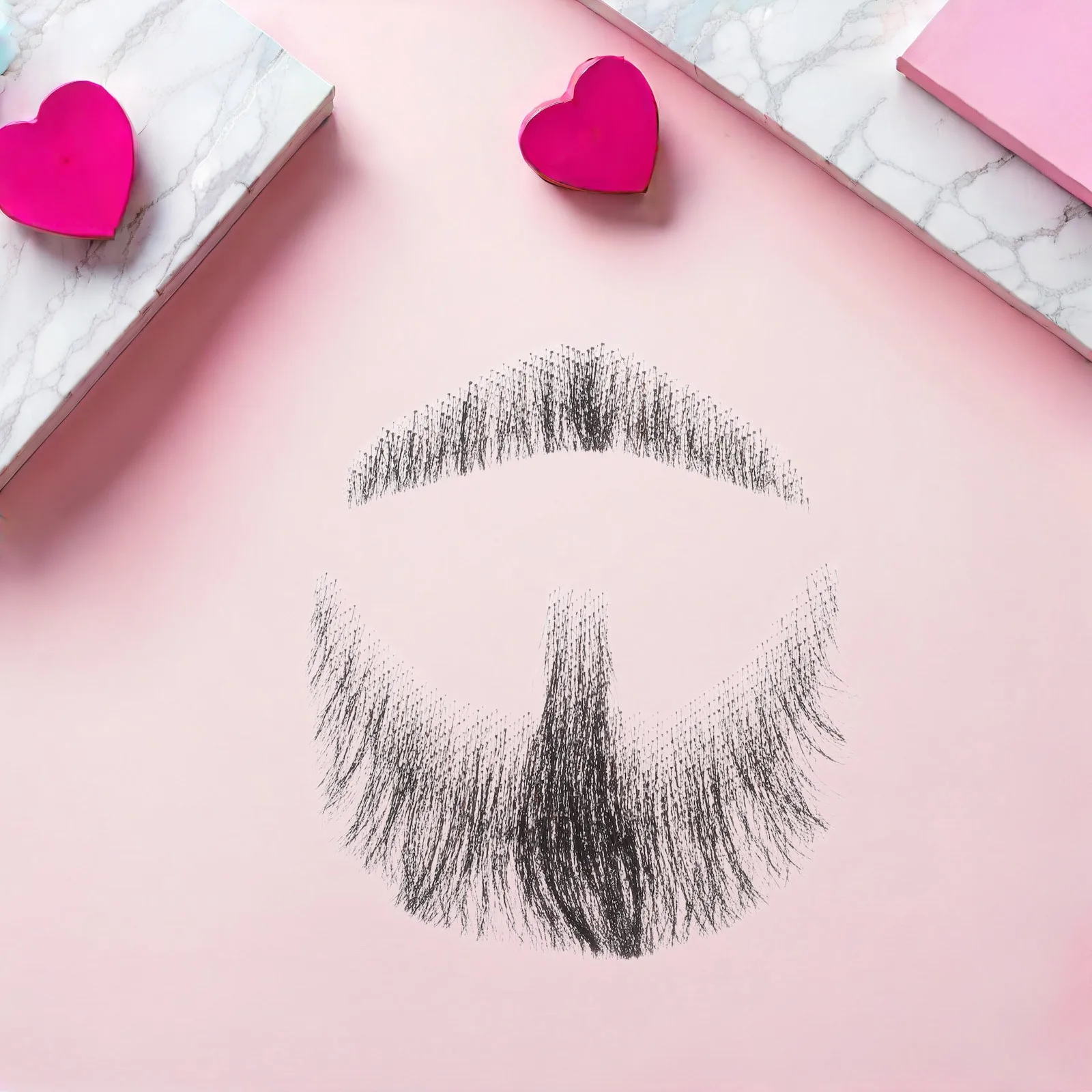 

1Set Realistic Human Hair Fake Beard Hand Tied Invisible Lace for Halloween Cosplay Theatrical Costume Faux Beard