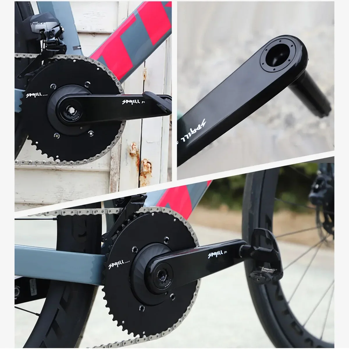 Sprill Road Bike Carbon Fiber Cranks DUB spindle 29mm axis crank for EASTON Interface Chainring Power Meter 165mm 170mm 172.5mm