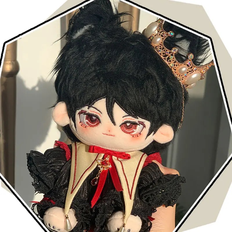 20 cm Plüsch Puppe Kleidung Cool Der Kleine Prinz Krone Schwarzes Hemd Rote Fliege Casual Hosen Pyjama Set Für Puppe zubehör Spielzeug