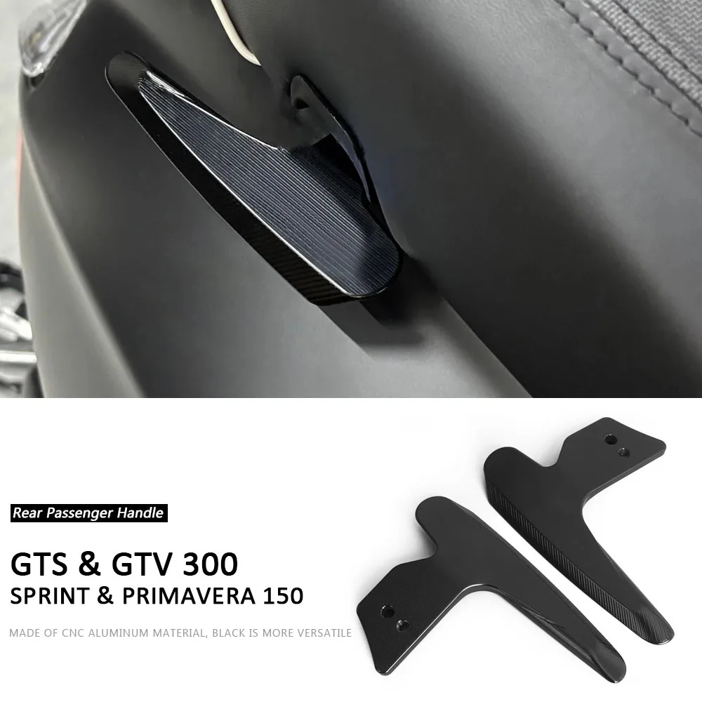 

Black Motorcycle Tail Armrest CNC Rear Passenger Handle Thickened Grab Bar Armrest For Vespa Sprint Primavera 150 GTS 300 GTV