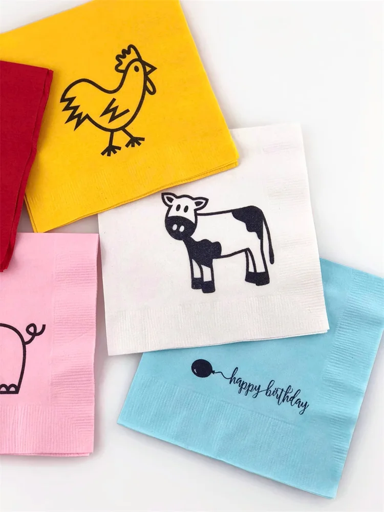 50pcs Farm Birthday Napkins - Farm Party, Party Napkins, Barnyard Birthday, Farm Animal Napkins, Farm Party Supplies, Barnyard