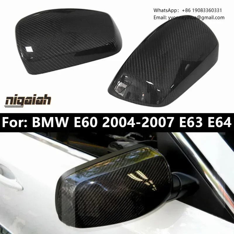 

Real Carbon Fiber Mirror Cover for BMW E60 2004-2007 E63 E64 520i 523i 525 530i 545 550i Car Rearview Mirror Caps Housing Shell