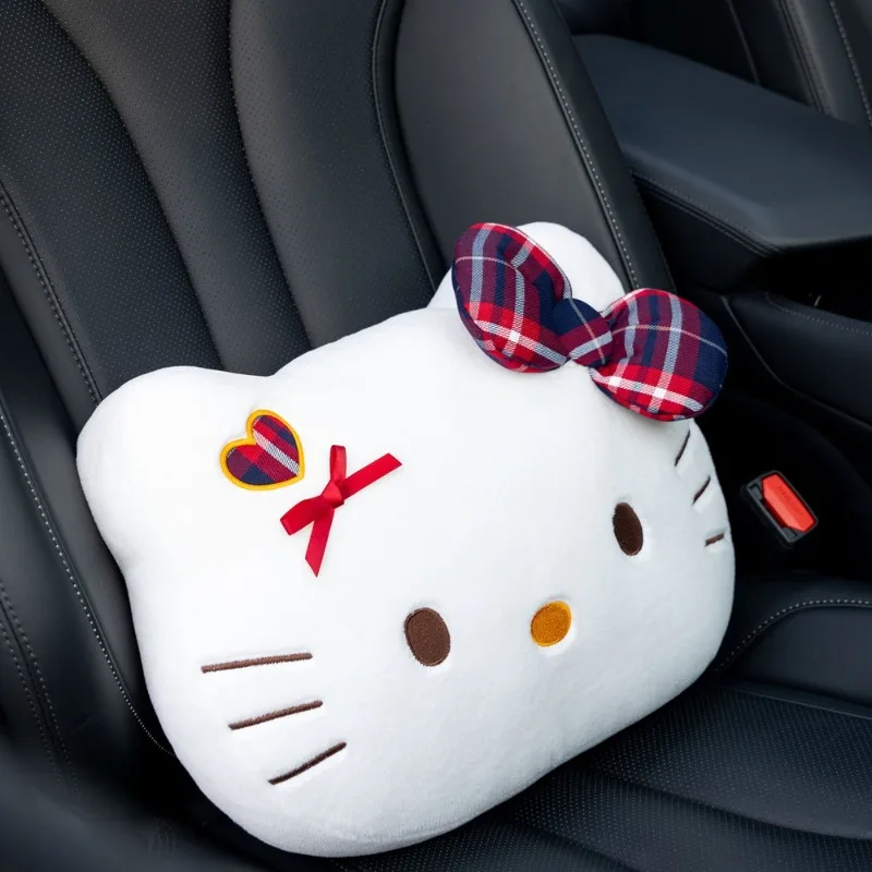 Sanrio การ์ตูน Hello Kitty รถ Headrest Kawaii เข็มขัดนิรภัยป้องกันอะนิเมะการ์ตูน Kt หมอนรถตกแต่งภายในของขวัญ